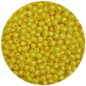 300 Miçangas Pérola Sextavada de 8mm cor Amarelo