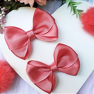 2 Laços Cruzado Infantil Liso Hair Clip Presilha de Cabelo cor Bronze