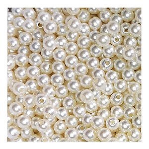 1kg Perola inteira Com Furo Bola Miçanga Creme 12mm