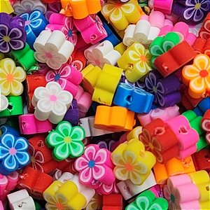 25 Uni. Miçanga De Fimo Flor