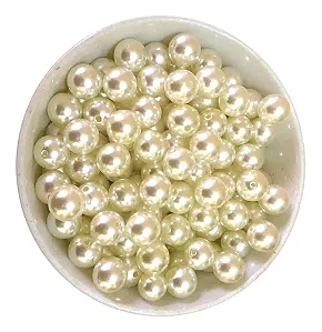 500g Perola Abs 12mm Creme Com Furo