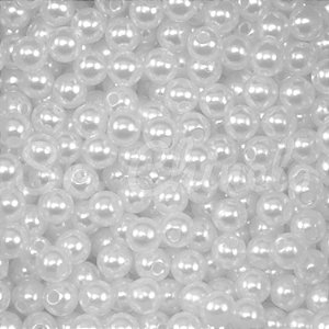 500 Miçangas Pérolas Tradicional 6mm ABS Branco Missanga Artesanato