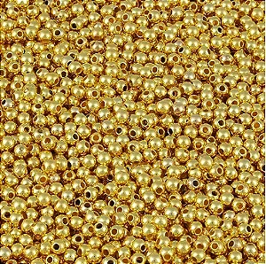 50g Perola abs 4mm dourada com furo