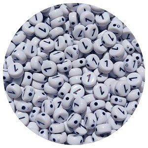 100 Miçangas Número 1 cor Branco e Preto Entremeio Bijuteria Artesanato