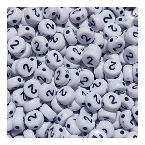 100 Miçangas Número 2 cor Branco e Preto Entremeio Bijuteria Artesanato