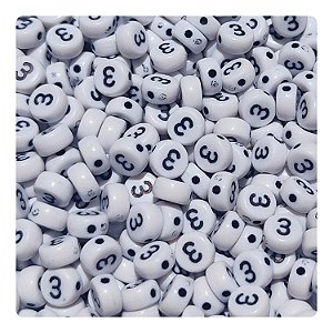 100 Miçangas Número 3 cor Branco e Preto Entremeio Bijuteria Artesanato