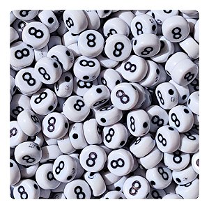 100 Miçangas Número 8 cor Branco e Preto Entremeio Bijuteria Artesanato