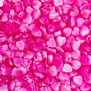 70g Entremeio Coração Mesclado cor Rosa Miçanga Passante Artesanato Bijuteria