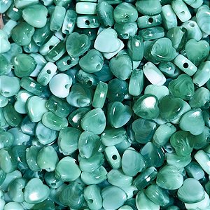 70g Entremeio Coração Mesclado cor Verde Miçanga Passante Artesanato Bijuteria