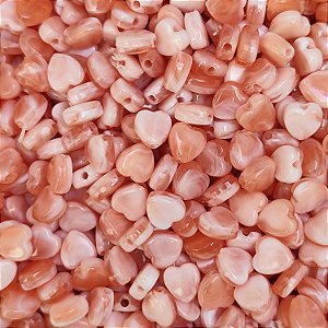 70g Entremeio Coração Mesclado cor Pêssego Miçanga Passante Artesanato Bijuteria