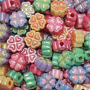 70g Entremeio Flor Trevo Colorido Miçanga Passante Artesanato Bijuteria