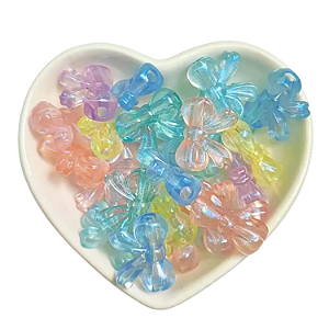 70g Entremeio Laço Transparente Colorido Miçanga Passante Artesanato Bijuteria