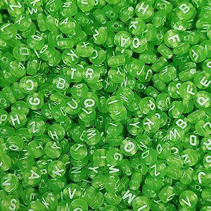 Miçangas Brasil Copa Kit 600 Letras Verde e Branco p/ Criar Pulseiras e Bijuterias Torcida Diy