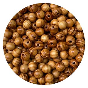 Kit 15mil Conta de Madeira 8mm Bola Mesclada Castanha Passante Artesanato