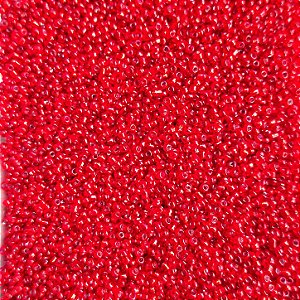 Miçangas 12/0 Kit com 40g Cor Vermelho Metalizada p/ Bijuterias Artesanato