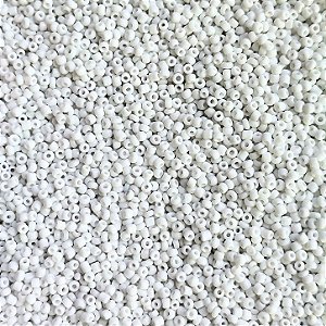 Miçangas 12/0 Kit com 40g Cor Leitosa Branca p/ Bijuterias Artesanato