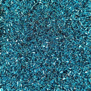 Miçangas 12/0 Kit com 40g Cor Vidrilho Turquesa p/ Bijuterias Artesanato