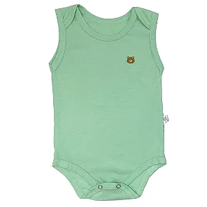 Body de Bebê Regata Verde Liso