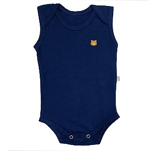 Body de Bebê Regata Azul Marinho Liso