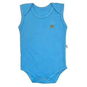 Body de Bebê Regata Azul Bebê Liso