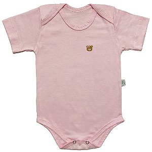 Body de Bebê Manga Curta Rosa Bebê