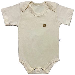 Body de Bebê Manga Curta Marfim
