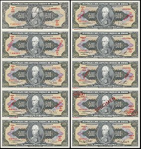 500 Cruzeiros - C099, C099m, C100, C100m, C101, C101m, C102, C102m, C102s, C103 (R É P L I C A S)