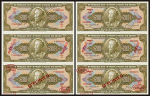 200 Cruzeiros - C097, C097m, C097s, C098, C098m, C098s - (R É P L I C A S)