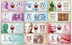 Cédulas Fantasia do Império Romano - 13 Belas Notas