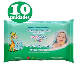 10 Pacotes Feelclean Baby com 16 unidades 10 Pacotes Feelclean Baby com 16 unidades
