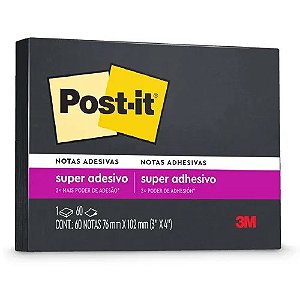 Bloco de Notas Adesivas - Post-it 3M - Preto 60FLS (76 x 102mm)