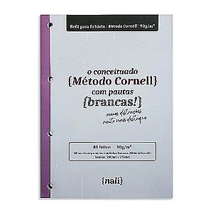 Refil para fichário A4 - {Nali} - Método Cornell com Pautas Brancas