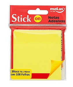 Bloco de Notas Adesivas - Molin - Amarelo Neon 76 mm x 76 mm