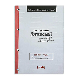 Refil para fichário B5 - {Nali} - Pautas Brancas