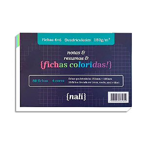 Fichas Coloridas - {Nali} - 4x6 Quadriculadas