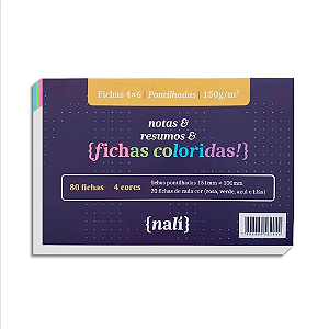Fichas Coloridas - {Nali} - 4x6 Pontilhada
