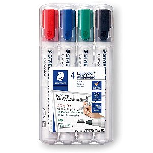 Estojo com Macadores Quadro Branco - Staedtler - Lumograph 4 Cores