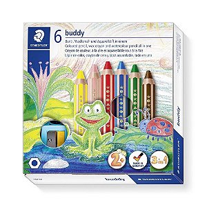 Lápis de Cor 3 em 1 - Staedtler - Buddy 6 Cores