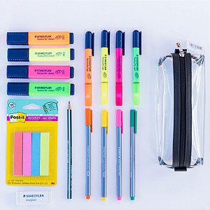 Kit Estude com Cores - Staedtler & Duck Paper - 16 Itens