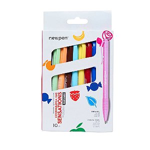 Kit Caneta Esferográfica - Newpen - Perfumada Click Sensations (10 Unidades)