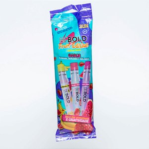 Kit Marca Texto Be Bold - Newpen - 03 Cores Sortidas Perfumadas Fruit Edition