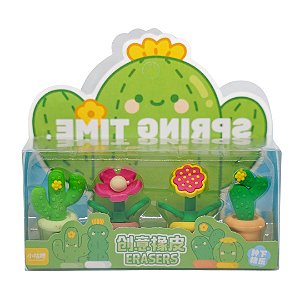 Kit 4 Borrachas - Kawaii - Cactos