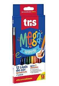 Lápis de Cor - TRiS - Mega Aquarelável 12 Cores
