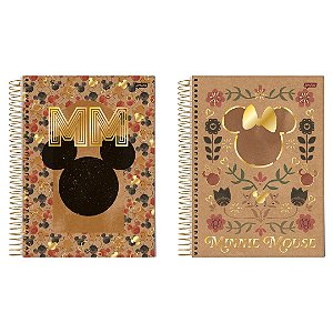 Caderno Universitário - Jandaia - Mickey e Minnie Kraft 10 Matérias 160 folhas