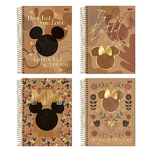 Caderno Universitário - Jandaia - Mickey e Minnie Kraft 1 Matéria 80 folhas