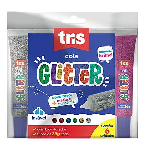 Cola com Glitter - Tris - 6 Cores