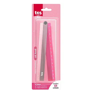 Régua Metálica Dobrável - Tris - Holic Rosa 30cm