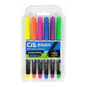 Brush - CiS - Marcador Artístico - 6 Cores Neon