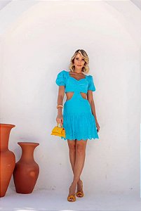 Vestido Curto de Lese no Algodão Lollipop