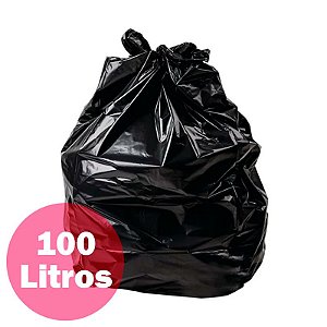 Saco de lixo 100 L preto 75 x 90 x 35 H2 - com 100 sacos